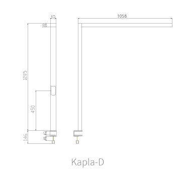 Kapla Free Standing LED Luminaire Tabel Mount Dimension